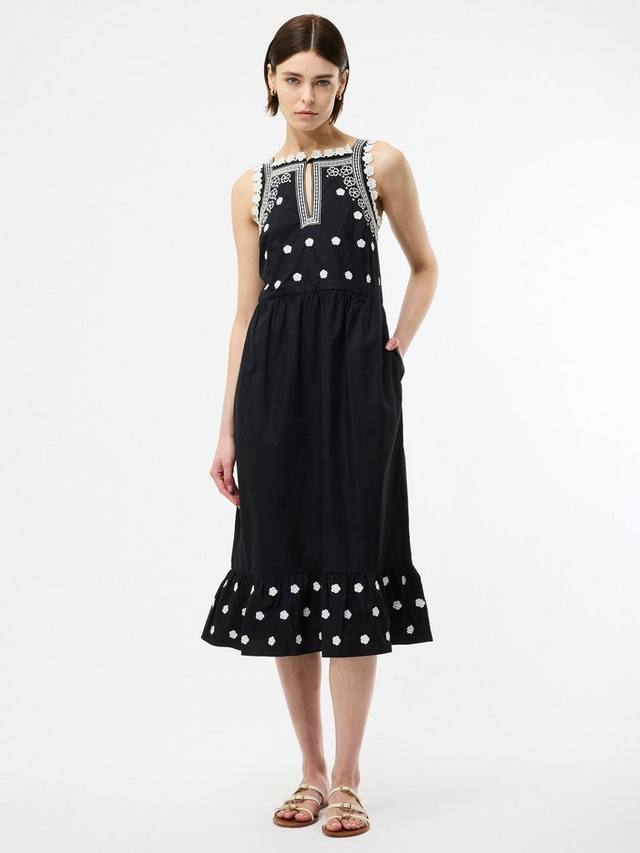 

Платье миди Devin Poplin с вышивкой French Connection, Black