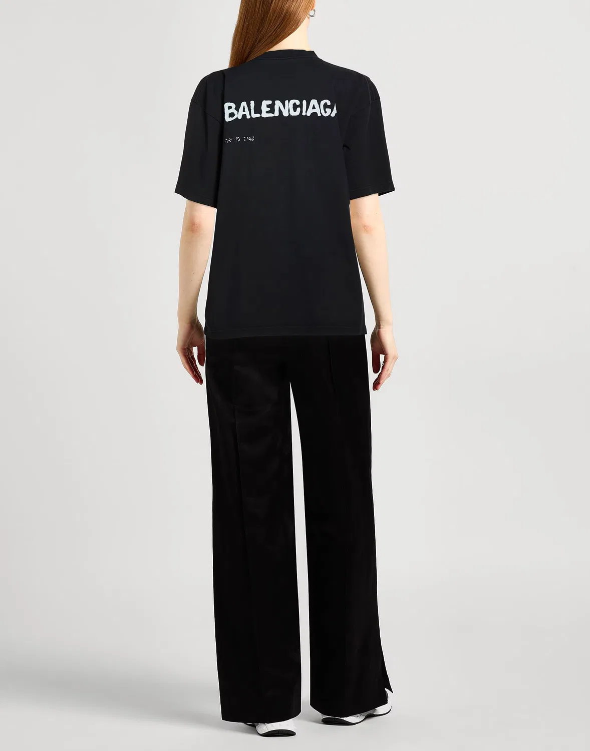 Футболка с принтом BALENCIAGA черная — фото 3