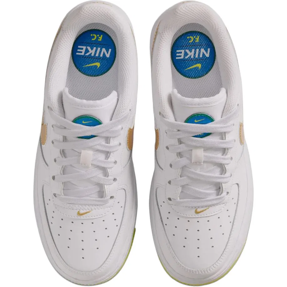 Кроссовки Air Force 1 Low top Kids' Skateboarding Shoes White Gold Kids' Nike — фото 3