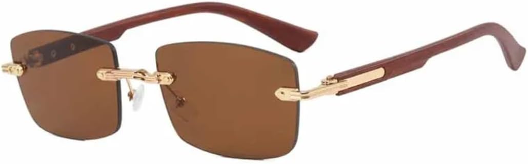 

Солнцезащитные очки с защитой UV400 | Без оправы, прозрачные, в стиле панк | для женщин и мужчин, для занятий спортом на открытом воздухе и вождения DSVIGF, Brown Brown