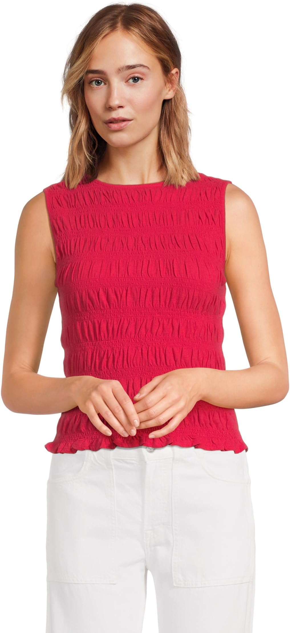 

Топ Madewell Sachi Smocked Tank, цвет Watermelon