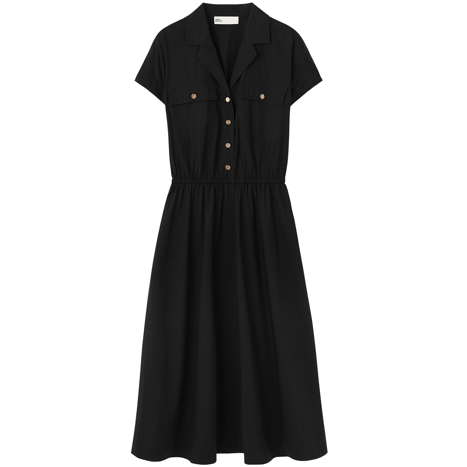 

Женское платье с короткими рукавами Tory Burch, черный/золото