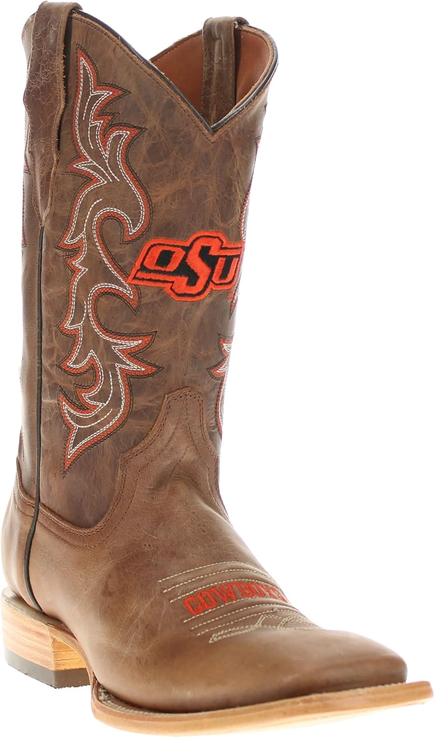 

Мужские ковбойские сапоги Vaccari Luke из натуральной кожи с вышивкой NCAA, широким квадратным носком, 8.5 Oklahoma State Cowboys