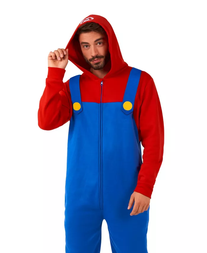 

Мужские взрослые комбинезоны-пижамы - костюмы Mario и Luigi Nintendo Opposuits, красный