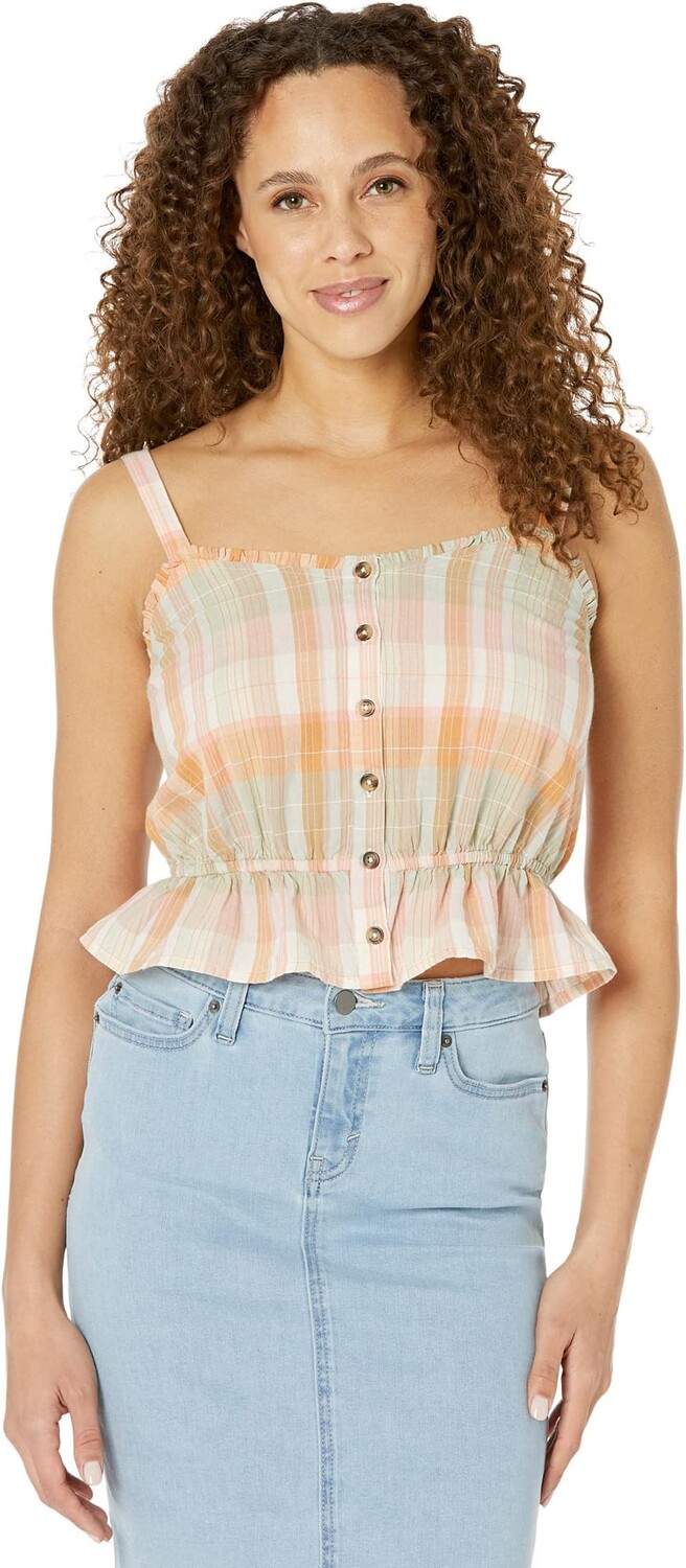 

Топ Lucky Brand Plaid Tank, цвет Peach Plaid