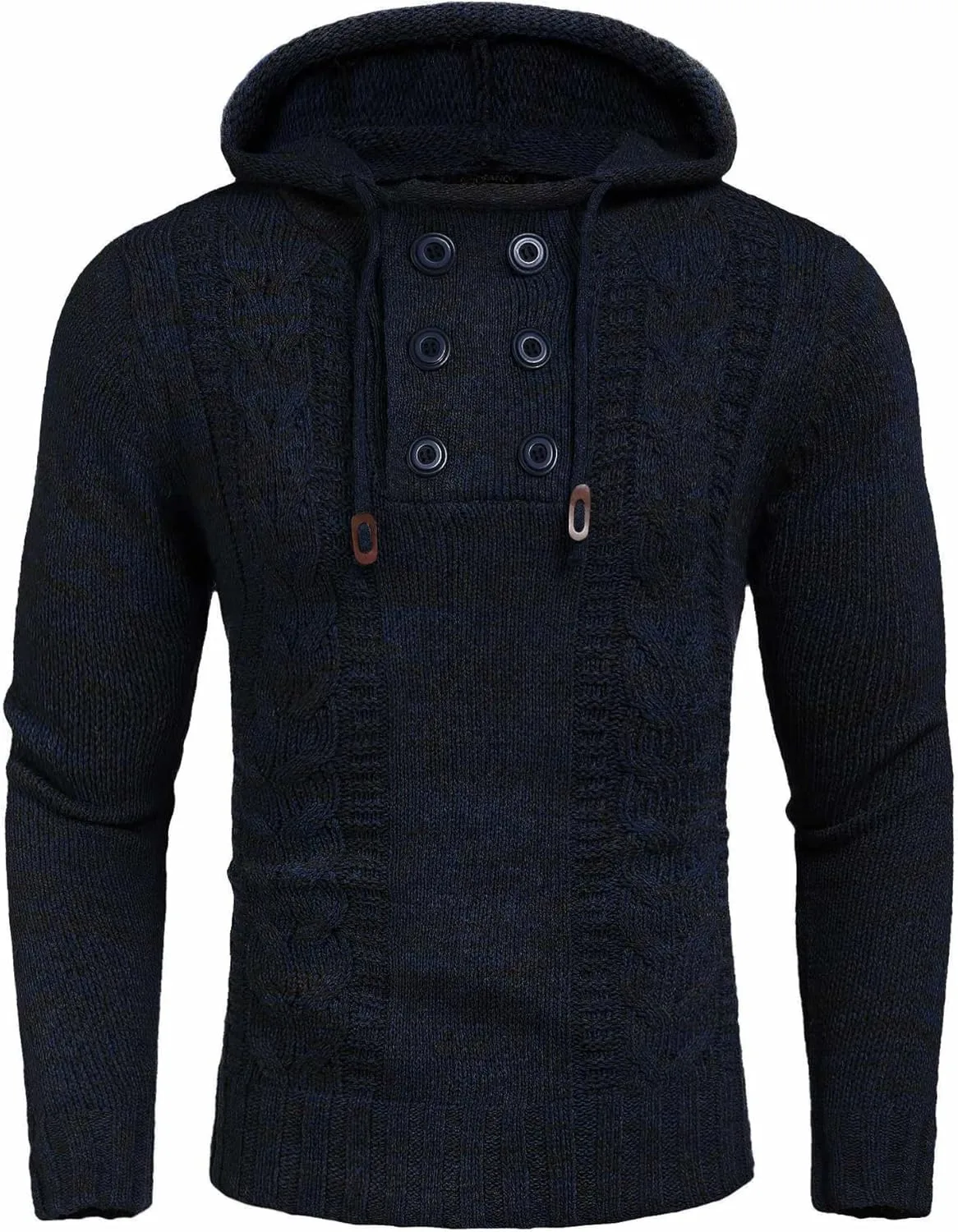 

COOFANDY мужской вязаный свитер с капюшоном и высоким воротом