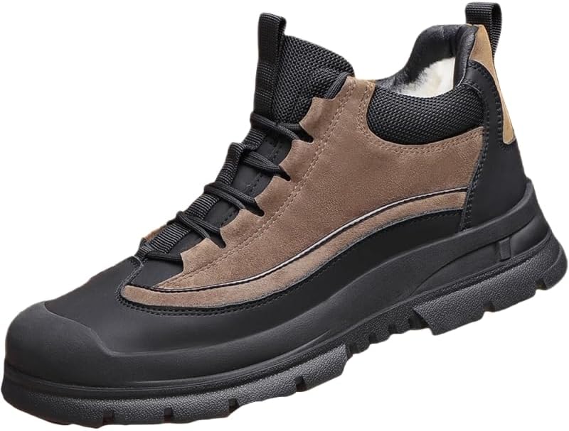 

Мужские зимние высокие утепленные снежные ботинки - утепленные хлопком ботинки Hoalox, коричневый