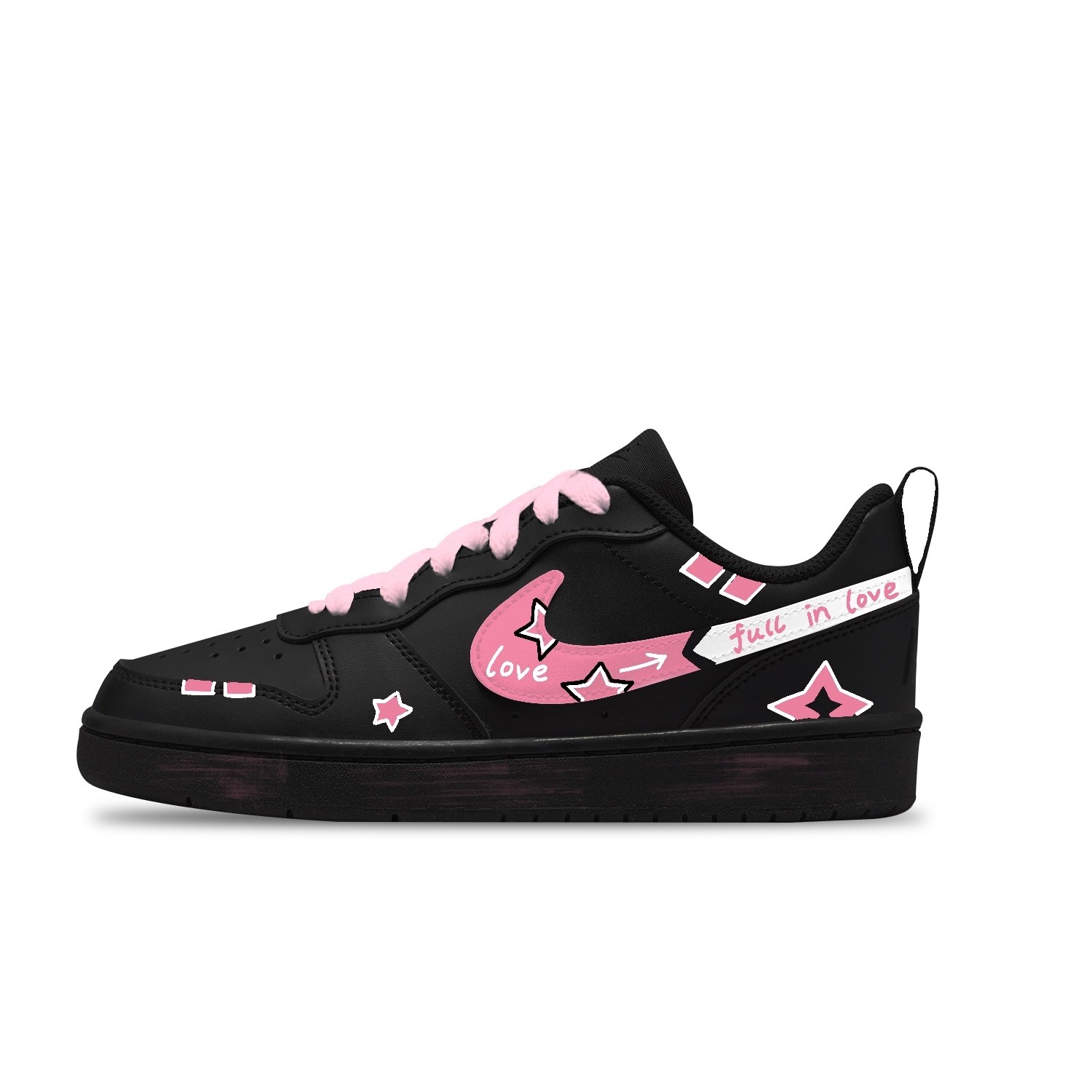 

Nike Court Borough Comic Pink Slip Resistant Abrasion Resistant Low top Kids' Skateboarding Shoes Unisex