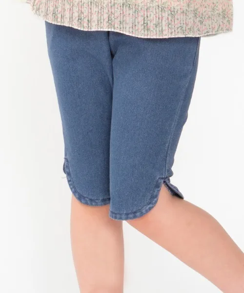 Штаны джинсовые с разрезом Stretch Denim Slit 5-bu Crescent тёмно-синие — фото 2