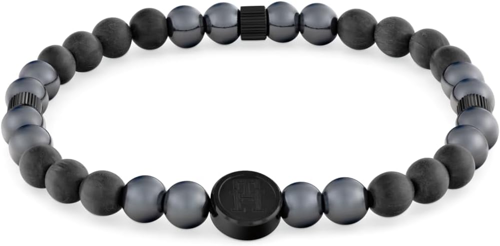 

Мужские украшения Tommy Hilfiger - эластичный браслет с бусинами и эластичной застежкой - идеально подходит для многослойного ношения - классические украшения на каждый день - подарок для него, Black