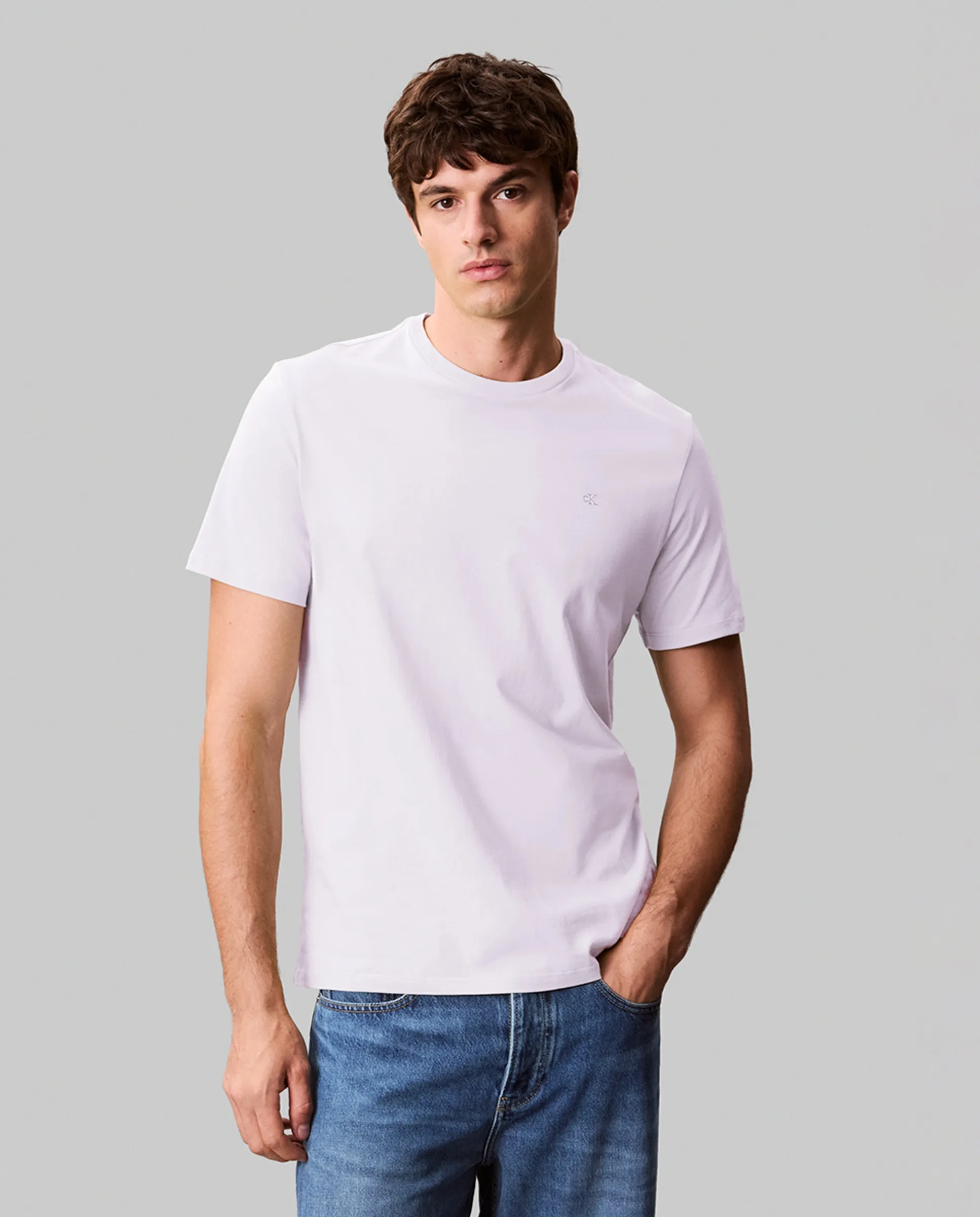 

Футболка мужская с коротким рукавом и монограммой Calvin Klein Jeans, белый