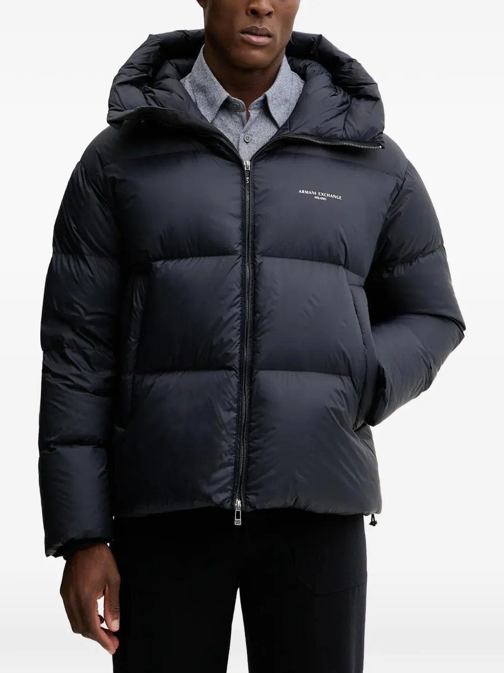 

Стеганая куртка с логотипом Armani Exchange, черный