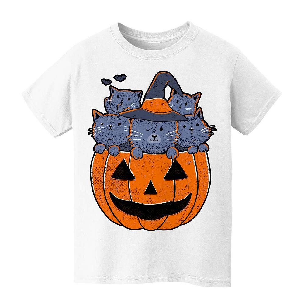 

Детская футболка с рисунком Cats Tricks Halloween для детей 8–20 лет Licensed Character, белый