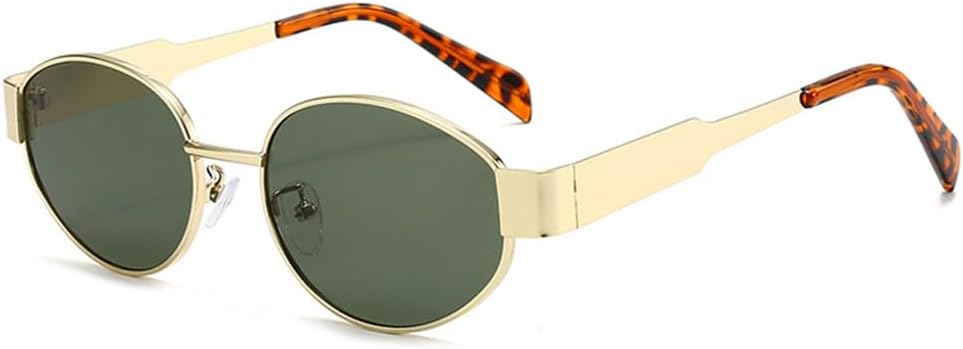 

Солнцезащитные очки в овальной металлической оправе, цвет Golden Dark Green. Линзы прозрачные с градиентом «океан», защита UV400. Для женщин, мужчин, занятий спортом на открытом воздухе