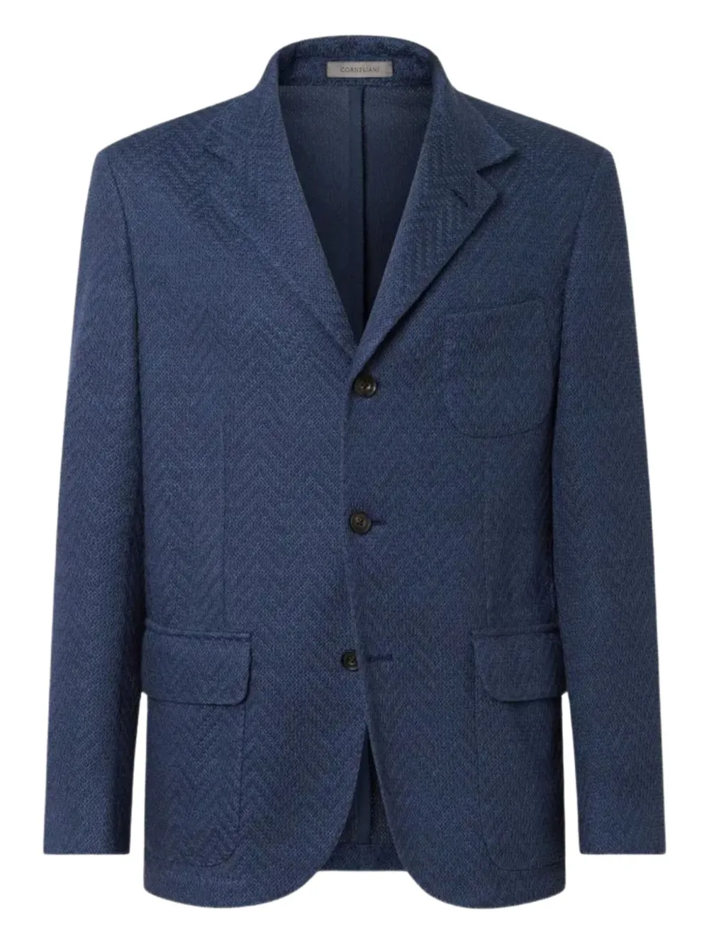 

Пиджак с узором в елочку Corneliani, синий