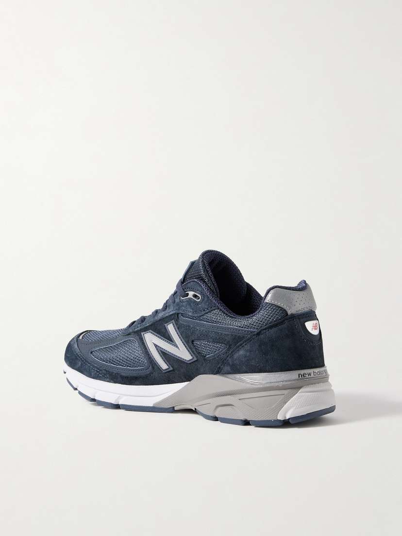Кроссовки 990V4 из замши и сетки с кожаной отделкой New Balance, синий — фото 3