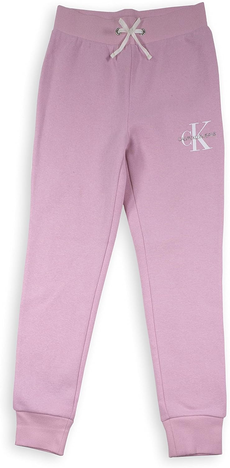 

Мягкие флисовые спортивные брюки Calvin Klein для девочек с логотипом, удобная посадка и эластичный пояс, Honeysuckle