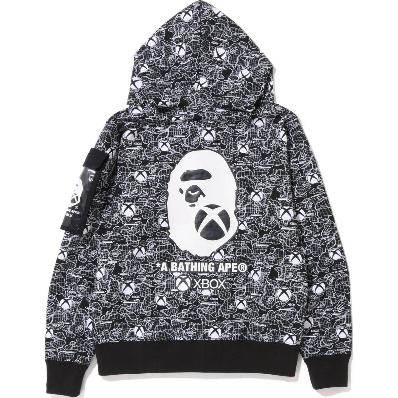 

Толстовка с капюшоном X XBOX CAMO на молнии A Bathing Ape, черный