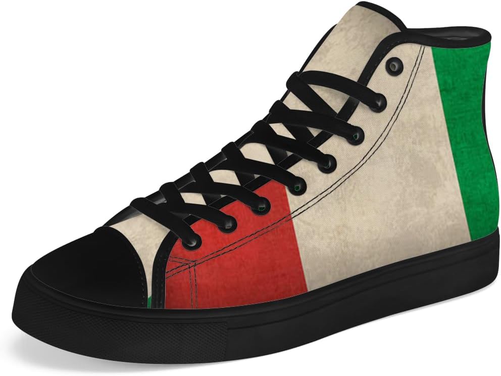 

Женские и мужские кеды Chebing с флагом Италии на высокой подошве, высокие кроссовки из холста, зеленый