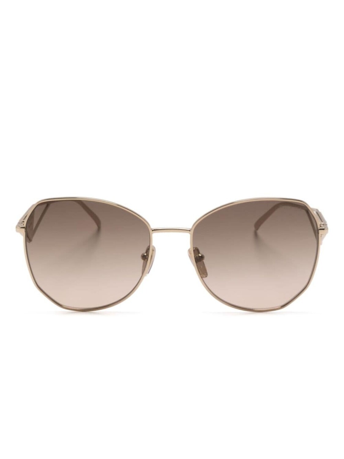 

Prada Eyewear солнцезащитные очки в массивной оправе, золотистый