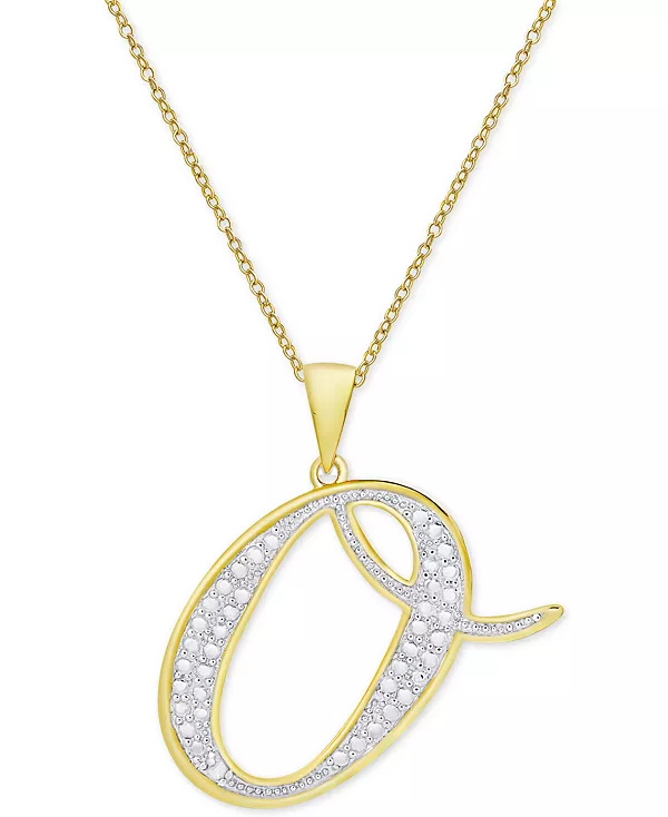 

Ожерелье с кулоном-инициалом в форме бриллианта, 18 дюймов, из серебра, золота и розового золота Macy'S, o/gold