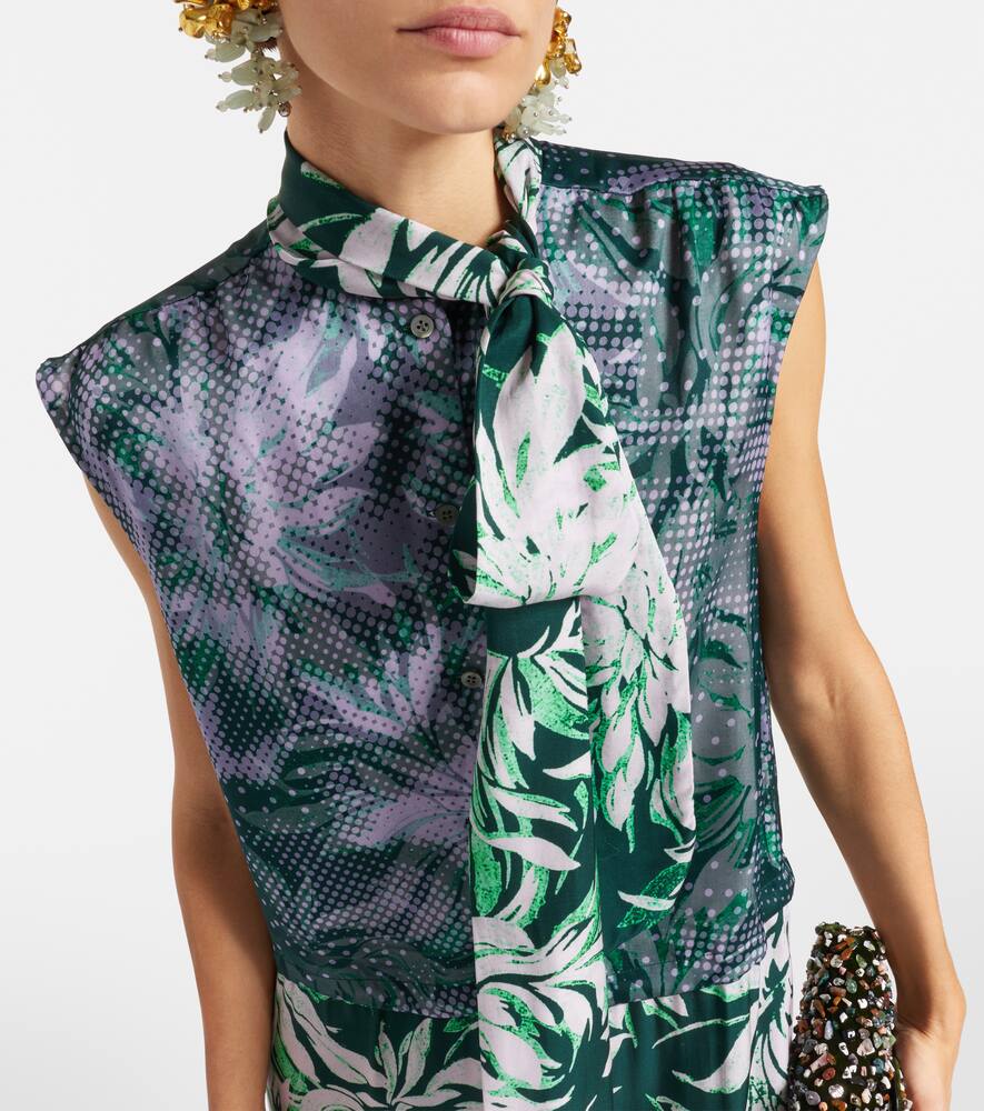 Платье миди с принтом и завязкой на шее Dries Van Noten, Bottle — фото 4
