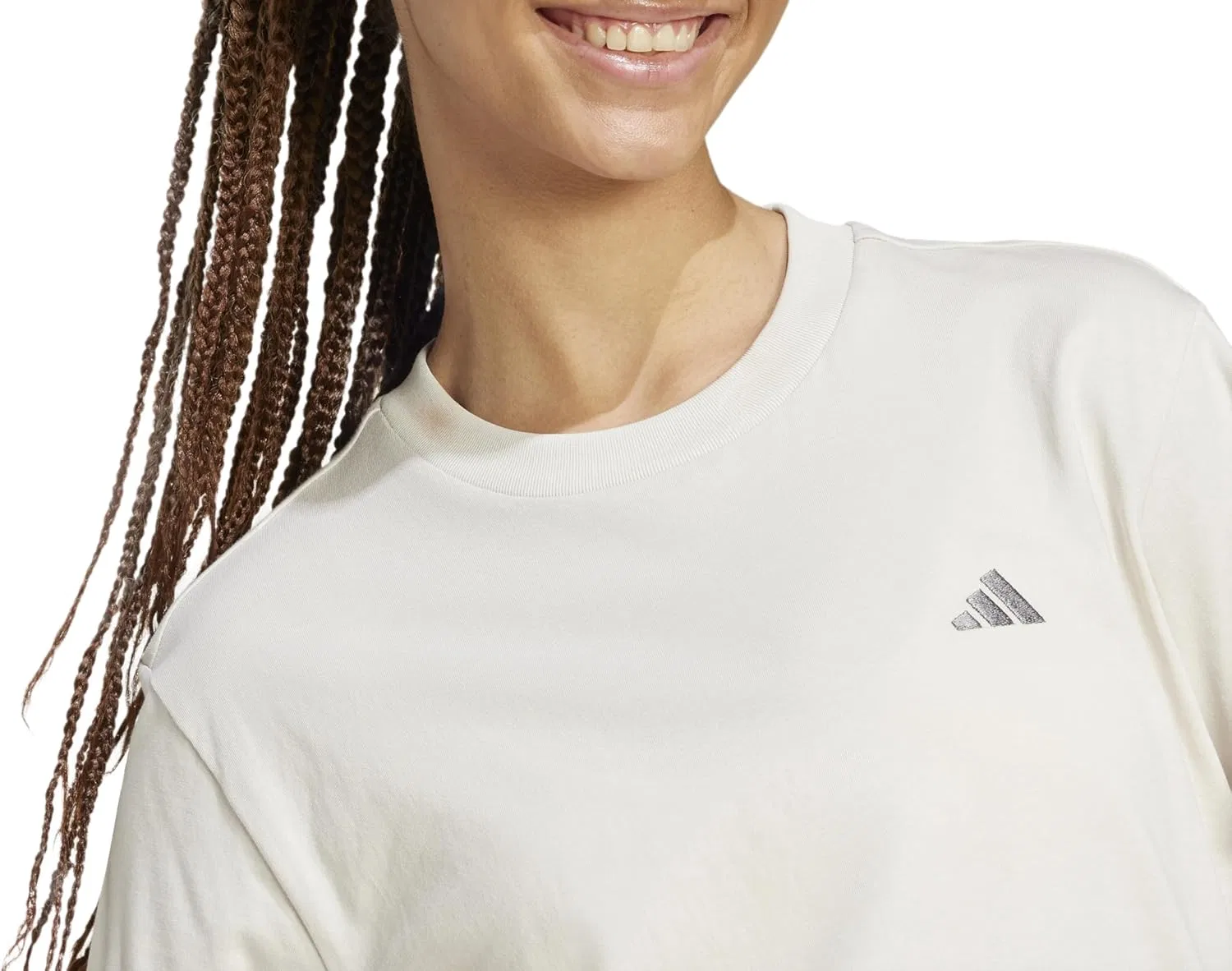 Футболка женская adidas, цвет Alumina — фото 4