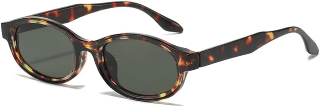 

Солнцезащитные очки с защитой UV400 | Овальная панк-оправа с двухцветными прозрачными линзами | Для женщин и мужчин, для занятий спортом на открытом воздухе и вождения DSVIGF, Leopard Green