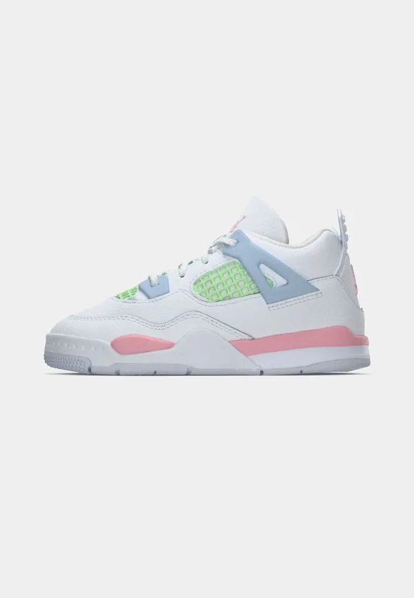 Кроссовки jordan 4 retro унисекс Jordan, White/Med Soft Pink/Half Blue/Vapor Green — фото 2