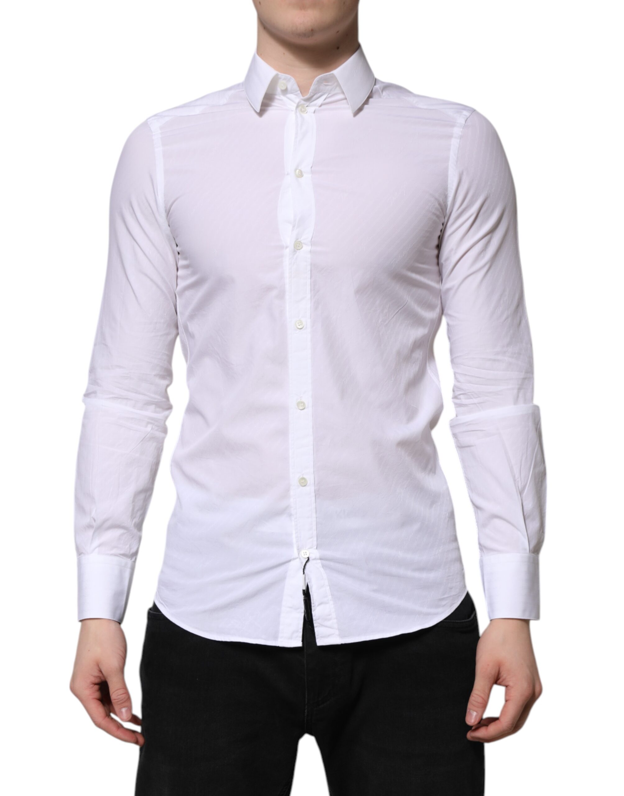 

Белая хлопковая рубашка MARTINI с длинным рукавом Dolce & Gabbana, White