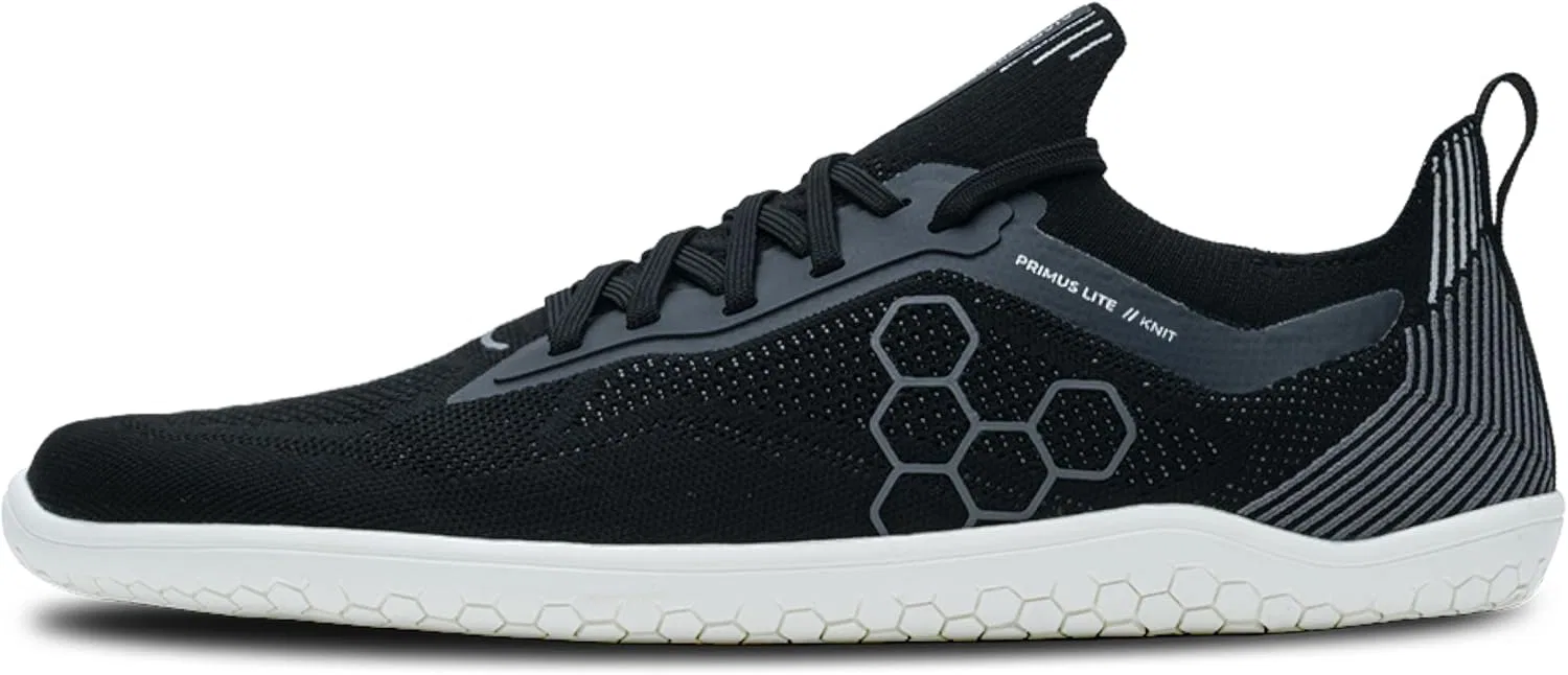 Кроссовки для ходьбы босиком VIVOBAREFOOT Primus Lite Knit для мужчин, сверхлегкая обувь, развивает силу, баланс и подвижность, широкая посадка, обеспечивают заземление, гибкие, успокаивающие, как морская вода, Obsidian