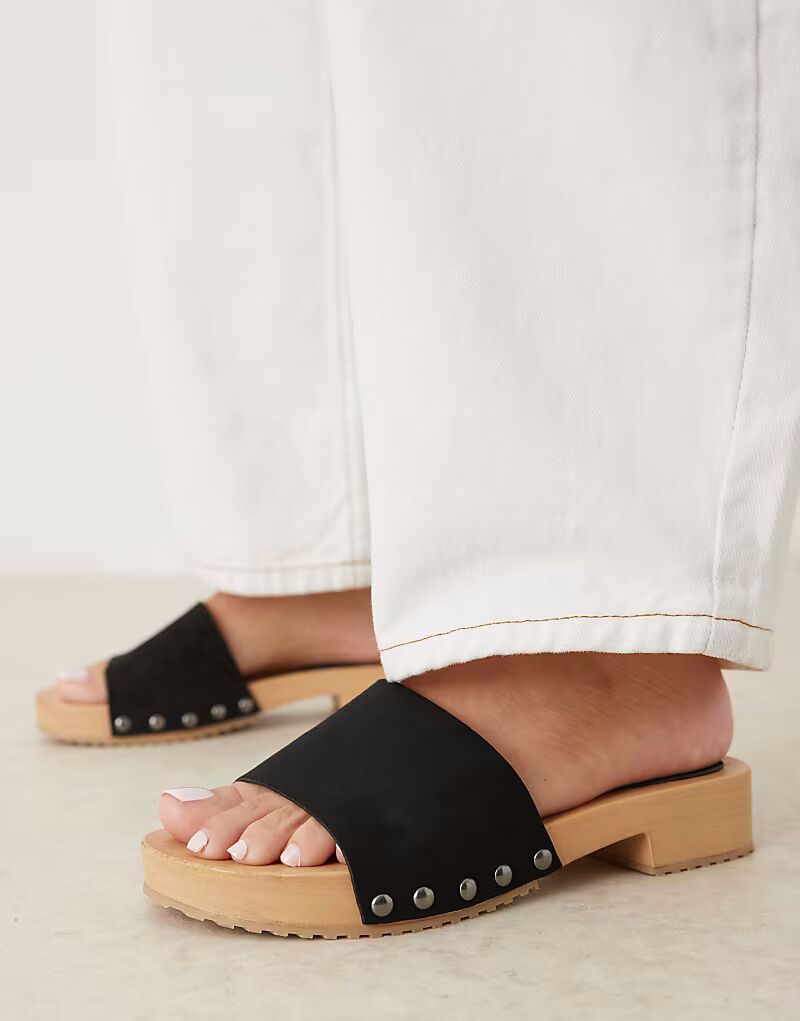 ASOS DESIGN Любимые замшевые мюли черного цвета — фото 4
