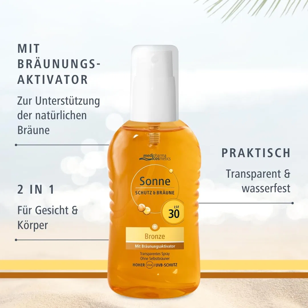 Солнцезащитный спрей с активатором загара SPF 30 от Medipharma Cosmetics Medipharma Cosmetics — фото 3
