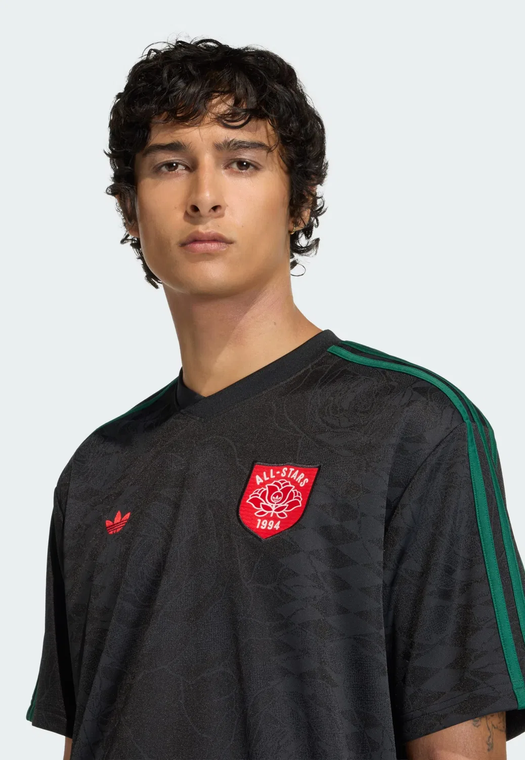 Футболка Adidas Originals Jersey Roses черного цвета — фото 4