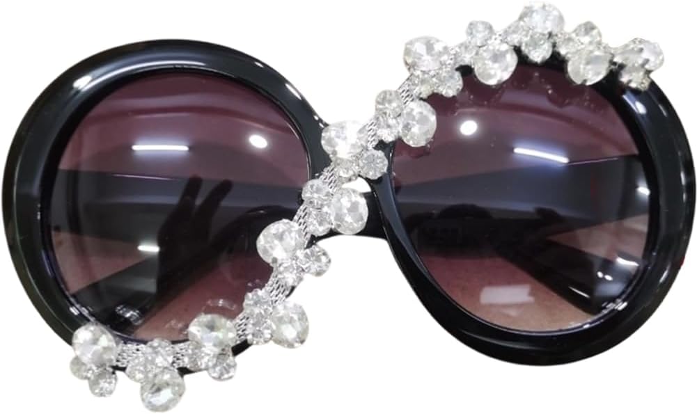 

1 шт. Женские большие круглые солнцезащитные очки, роскошные модные очки со стразами, винтажные градиентные очки с бриллиантами Froiny, as shownSize: 153*140mmPackage included: 1Pc*glassesNote:1