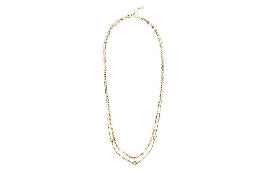 

Колье с детализированным черепом Alexander McQueen, золото