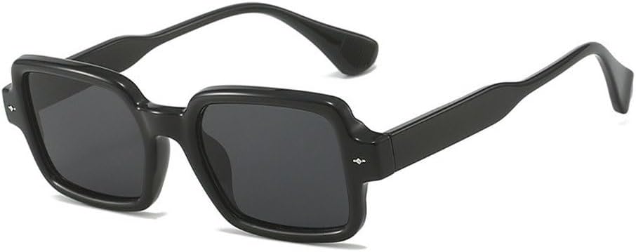 

Модные квадратные двухцветные солнцезащитные очки для женщин в винтажном стиле с заклепками, защита от УФ-излучения UV400, прозрачная оправа для мужчин SKFGNX, Black Gray