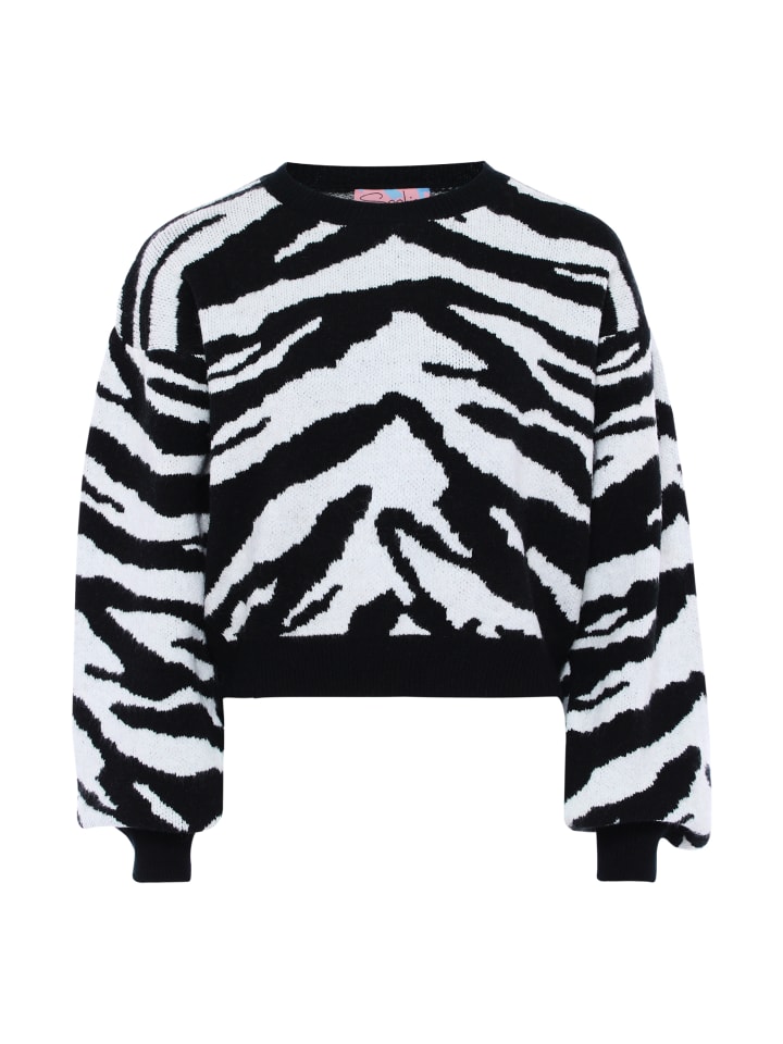 

Женский свитер из черной шерсти белого цвета myMo