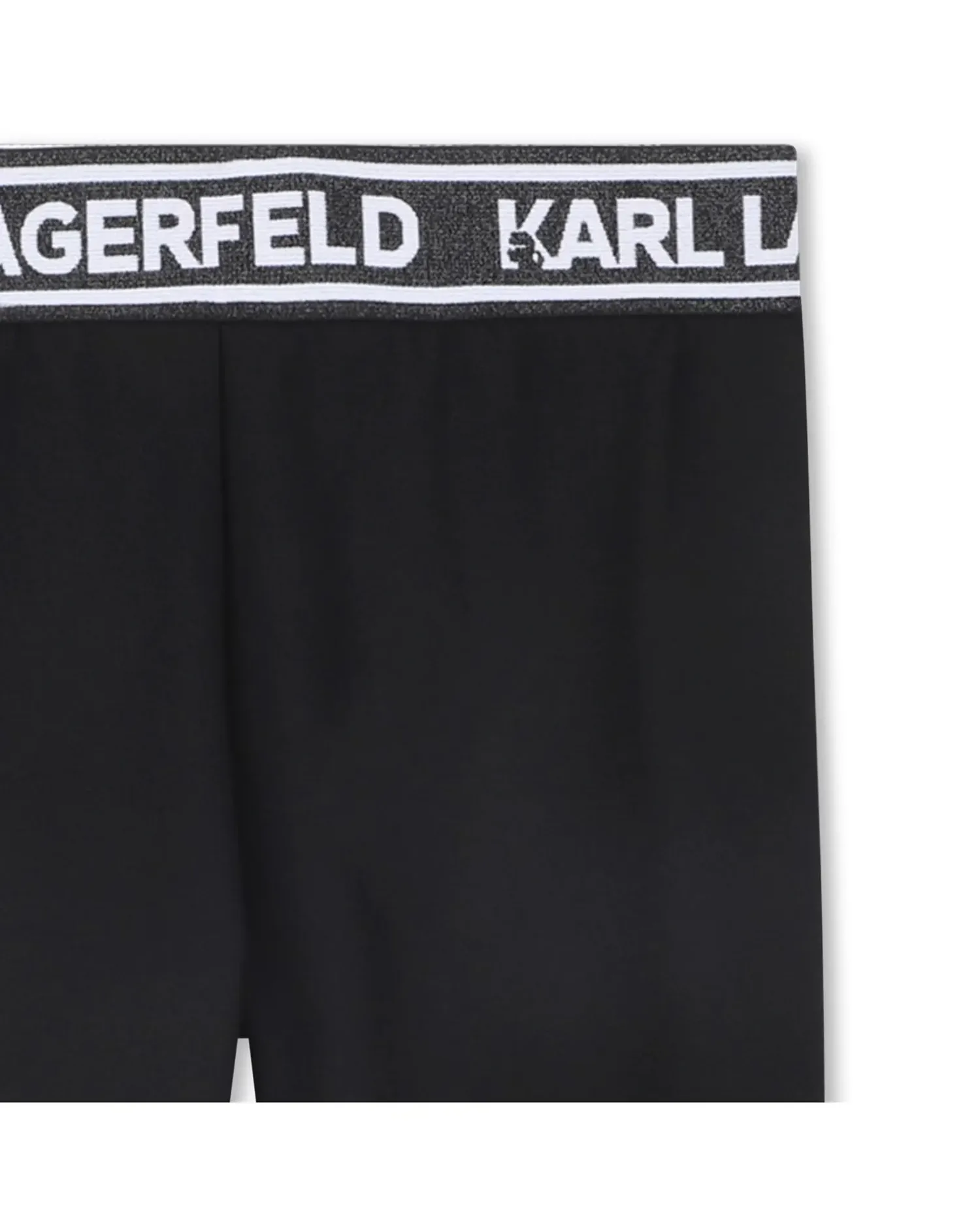 Спортивные брюки для девочки из однотонного вискозного материала Karl Lagerfeld Kids, черный — фото 2