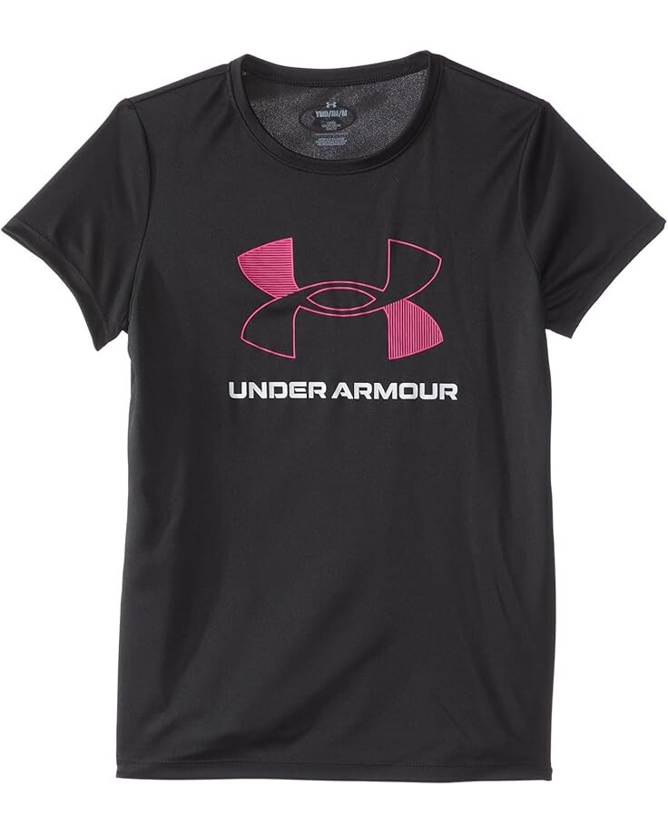 

Толстовка Under Armour Kids Tech Big Logo Short Sleeve T-Shirt, цвет Black/Rebel Pink