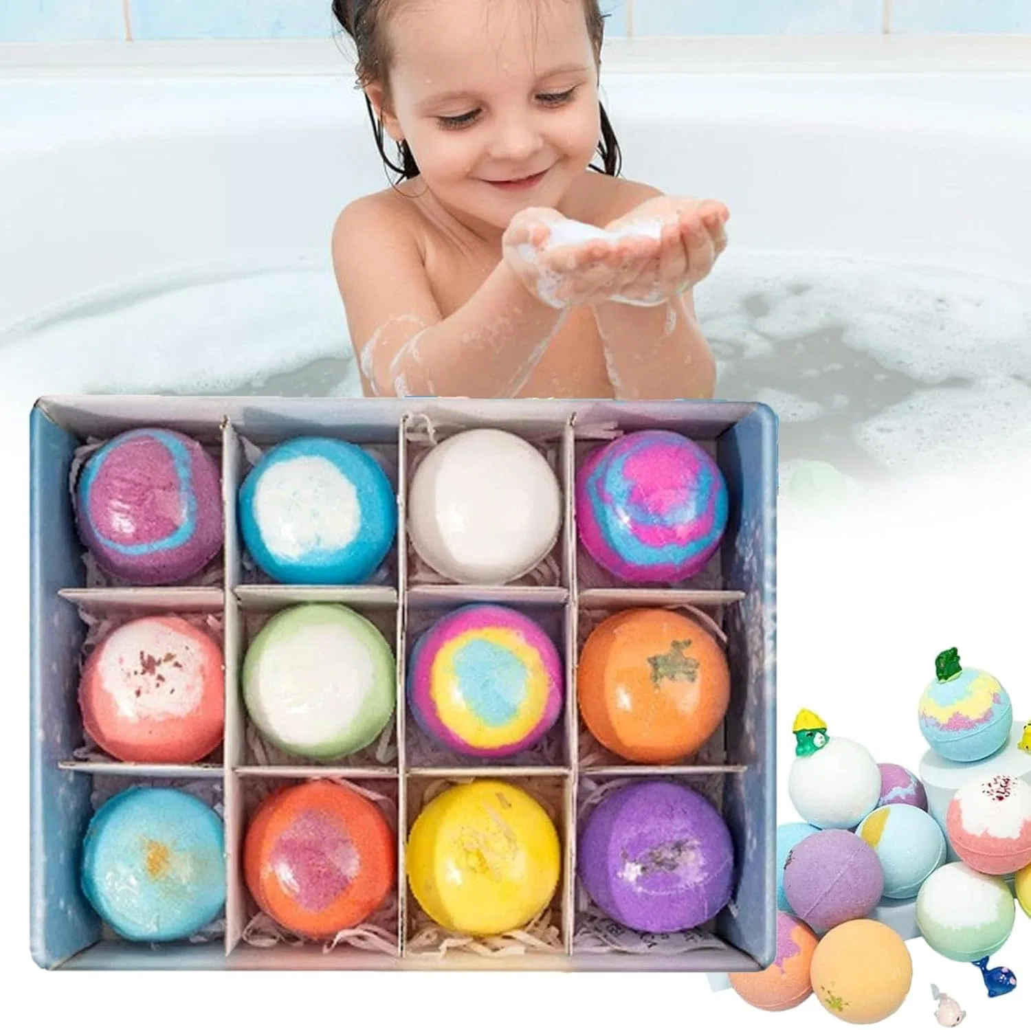 Набор детских бомбочек для ванны с сюрпризом, 12 шт. Gxhnb, 12 Pieces Ocean