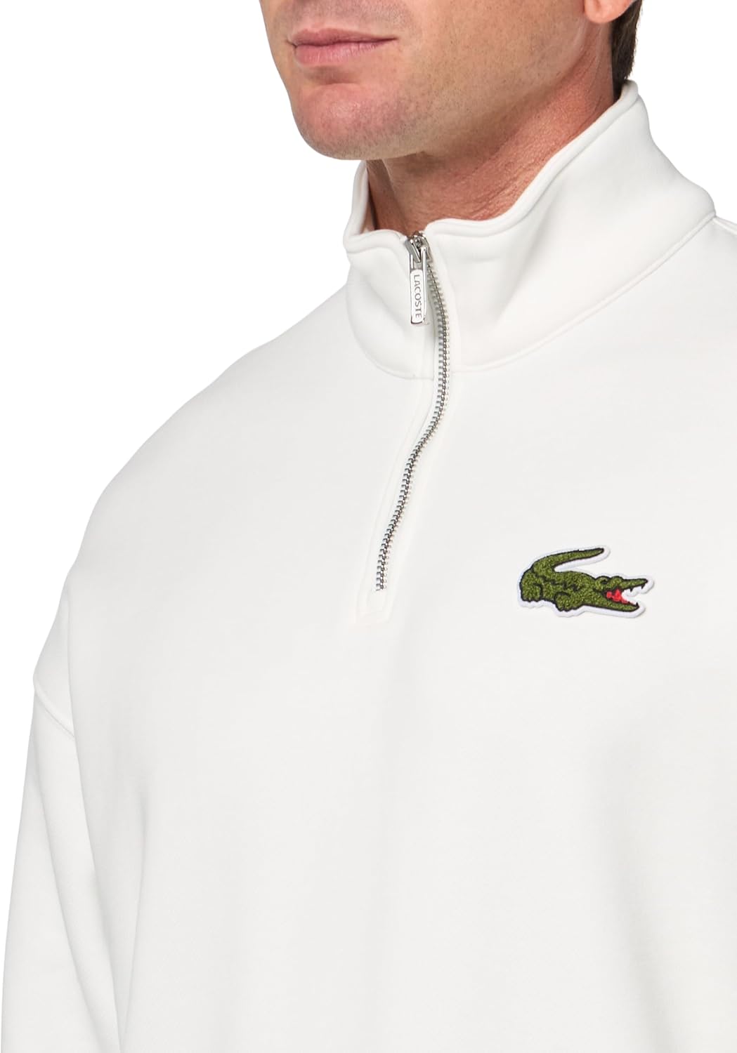 Lacoste мужской свитшот свободного кроя с высоким воротником, Flour — фото 3