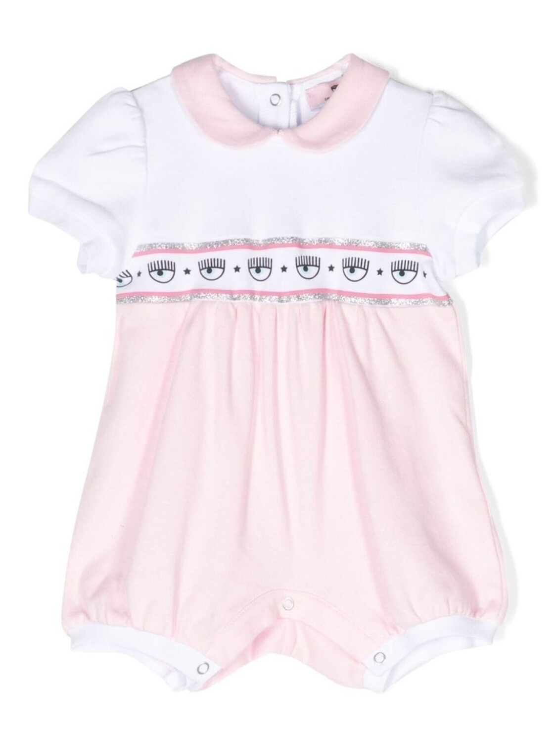 

Chiara Ferragni Kids ромпер с короткими рукавами, розовый