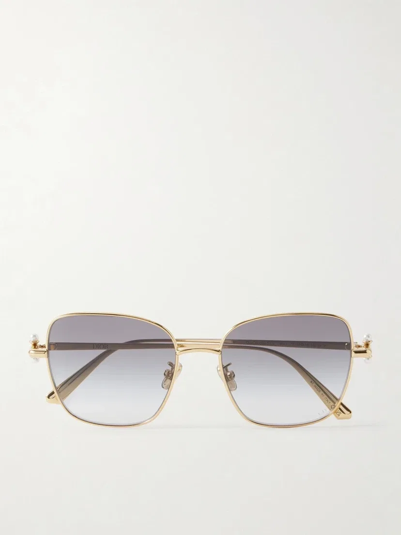 Солнцезащитные очки DiorTribales S1U в квадратной оправе золотистого цвета DIOR EYEWEAR, золотой