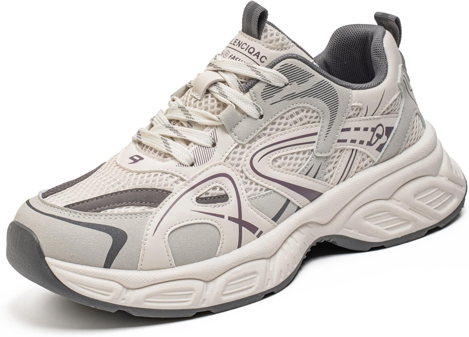 

Мужские массивные кроссовки ретро, повседневные обувь из дышащей сетки на высокой подошве, стильные кроссовки для ежедневной носки Aokisx, серый