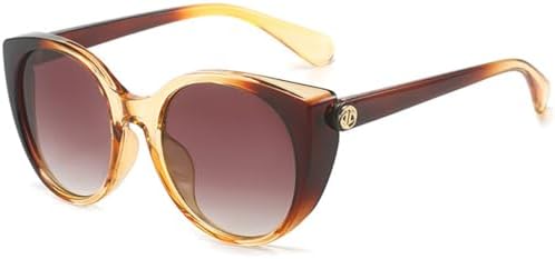 

Винтажные солнцезащитные очки для женщин, круглые женские солнцезащитные очки с градиентным линзовым покрытием, мужские очки с защитой от УФ-излучения UV400 MTZJH, Yellow Brown