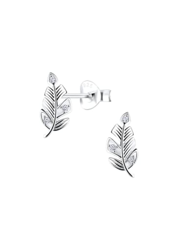 

Alexander York Серьги-гвоздики в форме листа из циркония, серебро 925 пробы, комплект из 2 штук