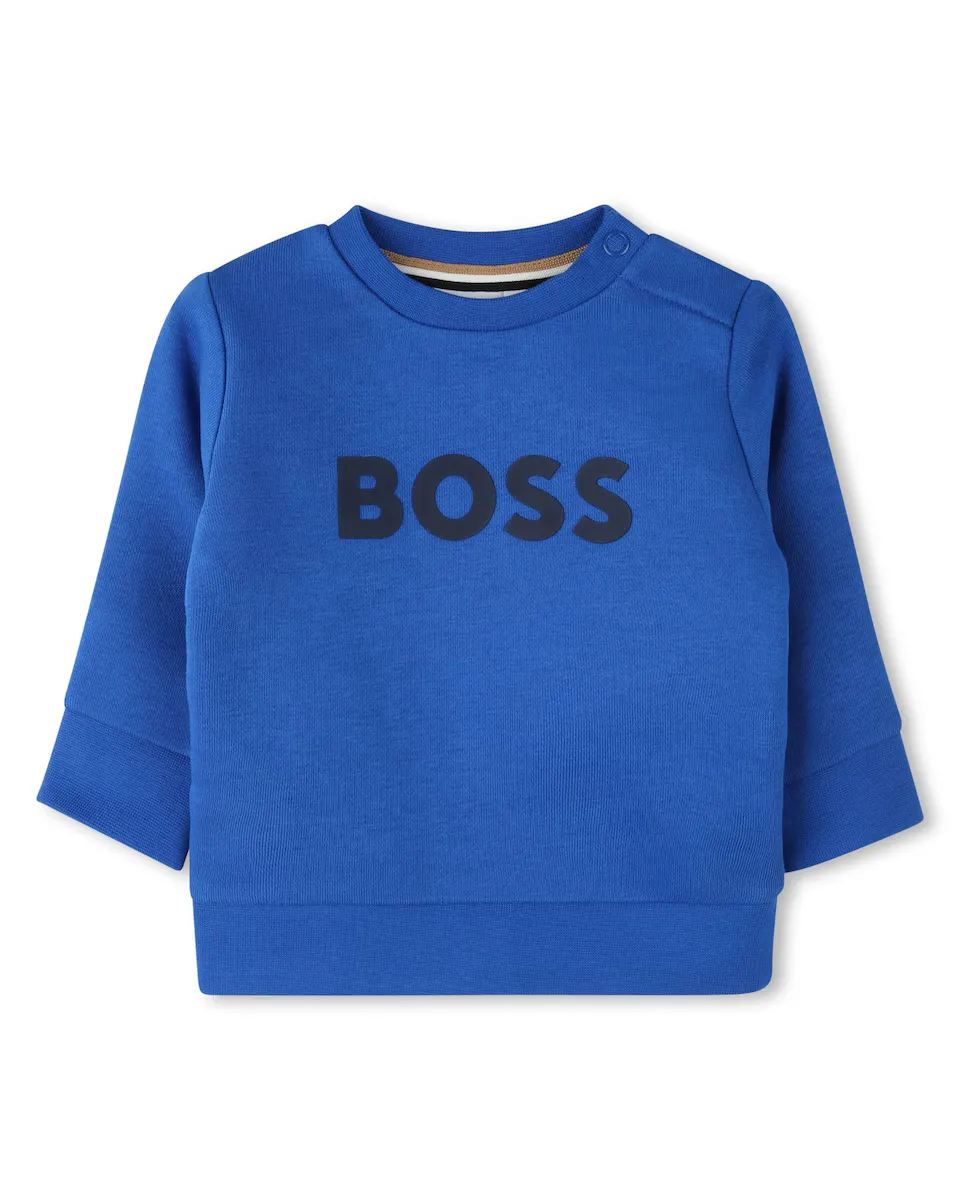 

Толстовка для мальчика с круглым вырезом и логотипом спереди BOSS Kidswear, цвет Azul Índigo