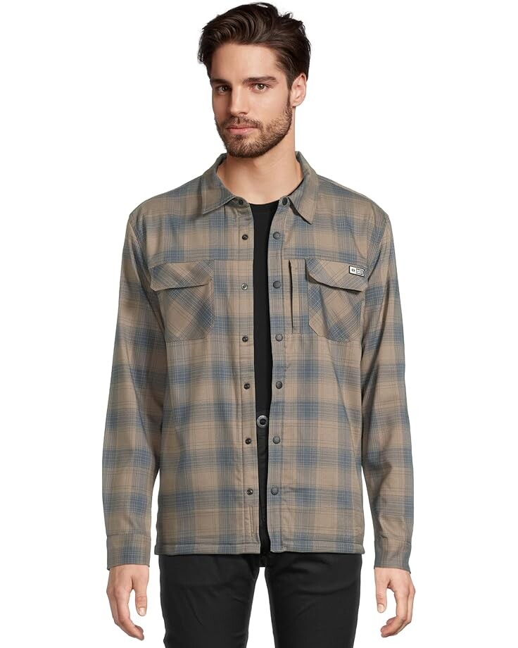 

Футболка Salty Crew Fathom Long Sleeve Tech Shacket, цвет Pewter