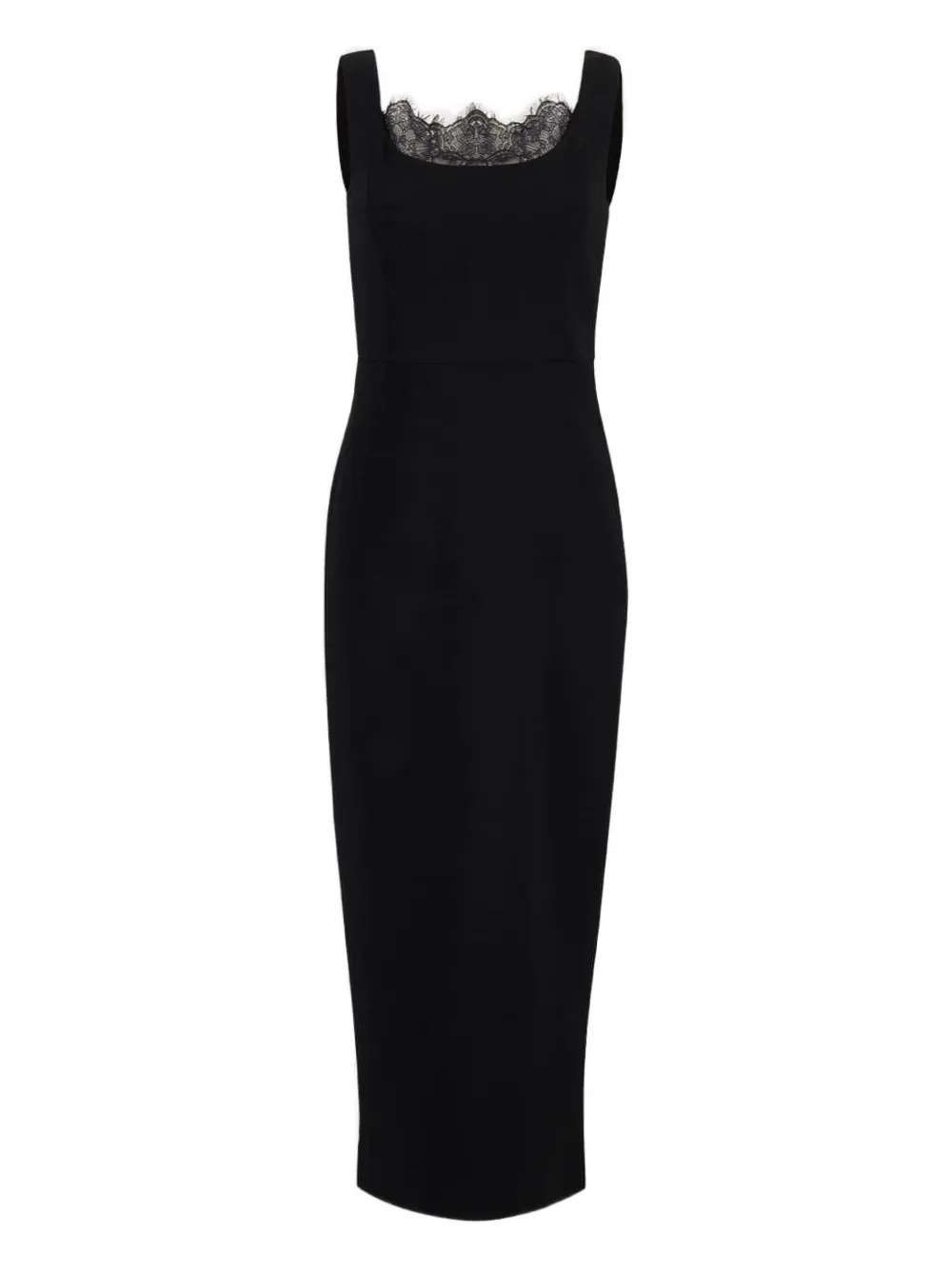 

Креповое платье с кружевными вставками Roland Mouret, черный